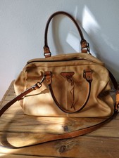 Handtasche 👜 Leder/ Canvas Made in Spanien Cognac 