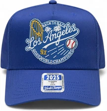 Los Angeles Dodgers 2025 Back to Back WS Champions Embroidered Patch Trucker Hat