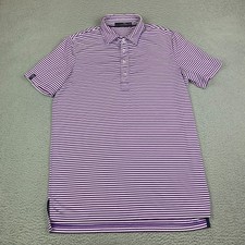 RLX Ralph Lauren Golf Polo Shirt Mens Medium Performance Stretch Striped Logo