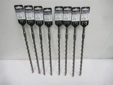 Rock Hard JHSDS-417, 1/2" x 12" Rotary Hammer Drill Bits, SDS Plus, 8 Pack