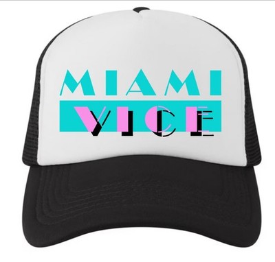 Miami Vice Trucker Hat Retro 80s 90s TV Shows