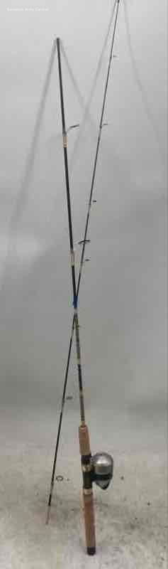 Vintage Zebco 33 Portable Cork Handle Spinning Fishing Rod & Reel Combo