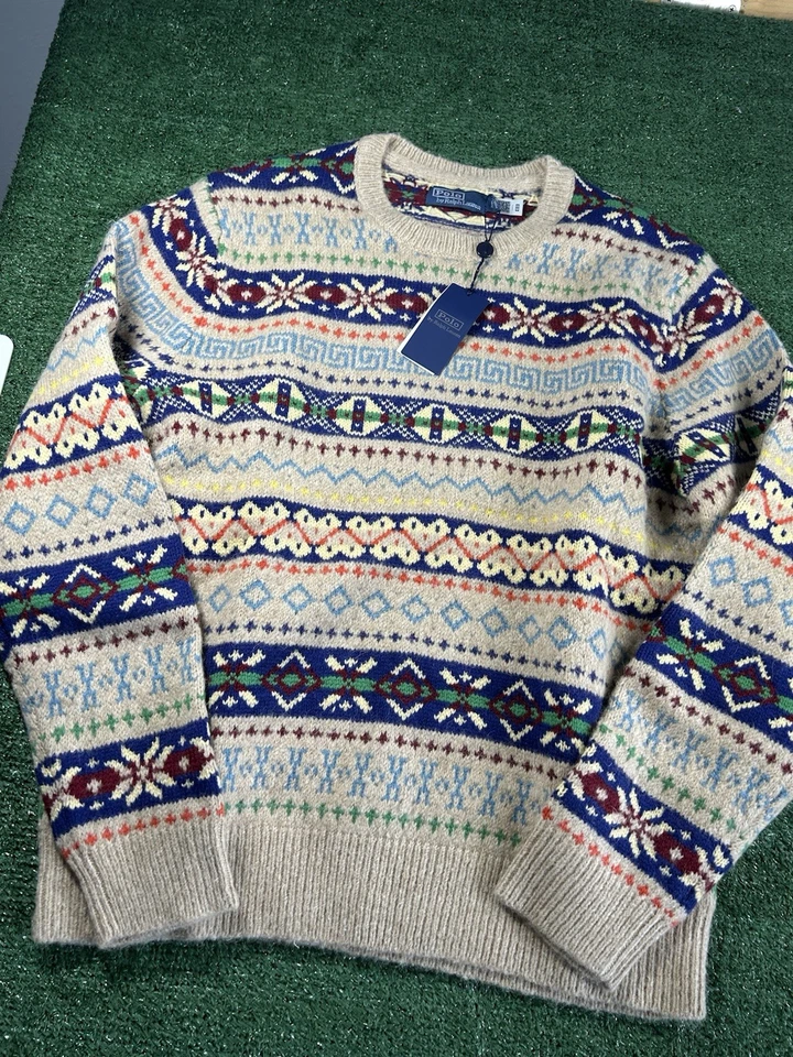 Polo Ralph Lauren Fair Isle Jacquard Mezcla de Lana Suéter Avena $398 Para hombres Grande Foto 2 de 4