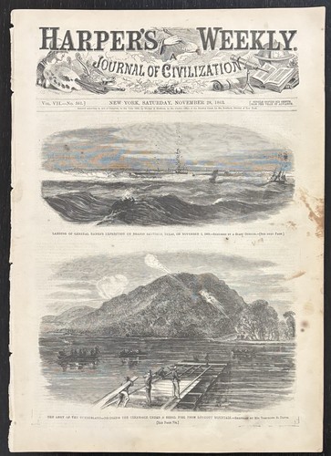 HARPER'S WEEKLY CIVIL WAR - NOV. 28, 1863 - GEN. BANK's TEXAS EXPEDITION