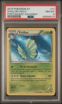 2014 POKEMON XY PORTUGUESE-SAVANNA #17 VIVILLON-HOLO PSA 8 - Photo 1/3
