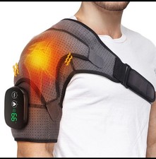 Electric Heated Shoulder Massager With Vibration Massage Brace Joint Pain Relief