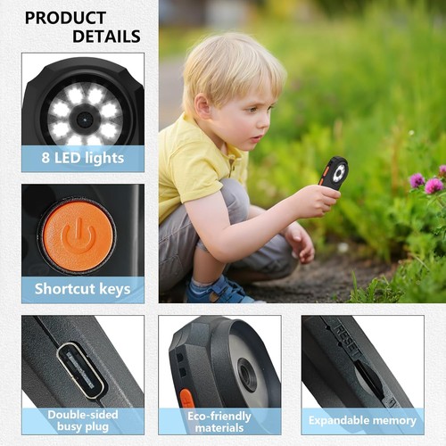 Microscopio Digital para Niños, Microscopio de Mano con Pantalla IPS de 2.0", 500X, 8 Ajustables - Imagen 3 de 13