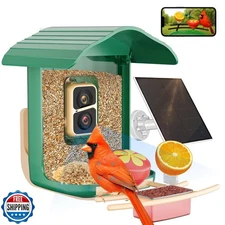 Smart Bird Feeder with Camera Solar Powered, Bird House with Camera 2K HD, AI