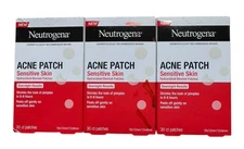Lot of 3 Neutrogena Hydrocolloid Acne Patches for Sensitive Skin - 3 x 30 Count
