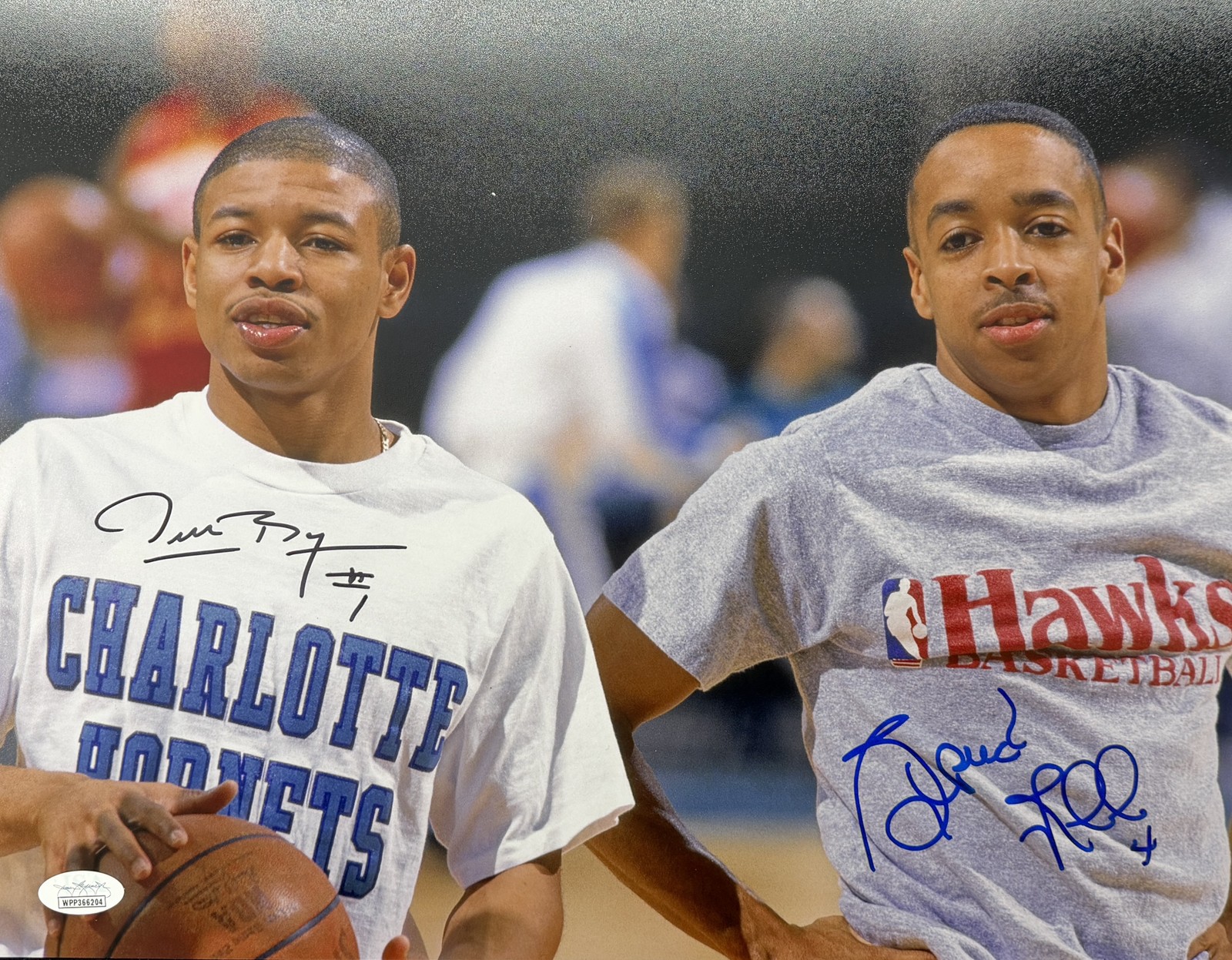 Spud Webb/Muggsy Bogues Dual-Signed/Autographed 11x14 Photo JSA 211670