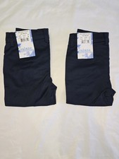 Girls Narrow Leg Navy Pants Size 6 Adjustable Waist Button Pair 