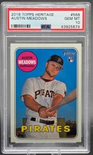 2018 Topps Heritage AUSTIN MEADOWS Rookie RC Baseball Card PSA 10 GEM MINT