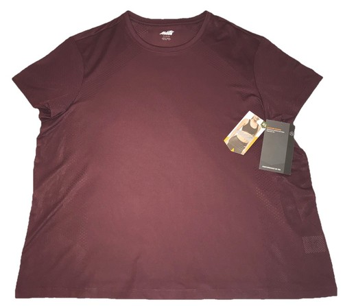 AVIA BRAND NEW SZ XL 16-18 PERFORMANCE TEE T-SHIRT Deep Chianti SHORT SLEEVE NWT