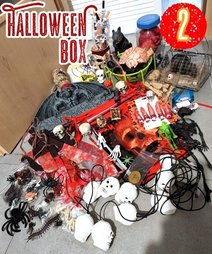 Halloween Deko: Box #2 Herz, Gehirn, Ratte, Schild, Lichterkette u.v.m.