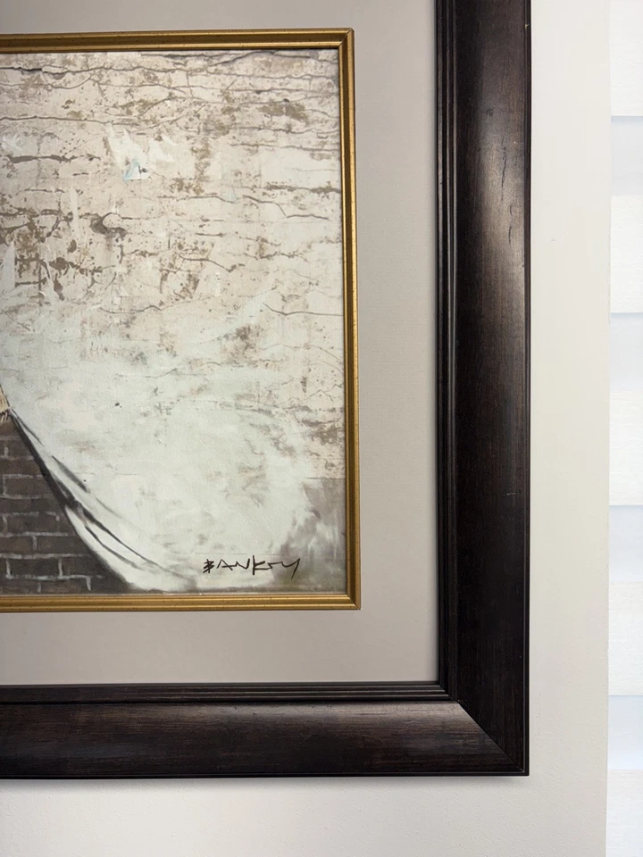 Litografía Bansky firmada y numerada a mano enmarcada atribuida  Foto 4 de 4