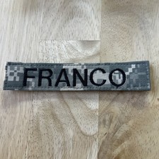 MILITARY PATCH Digital Camo HOOK AND LOOP ACU TAPE WITH NAME FRANCO