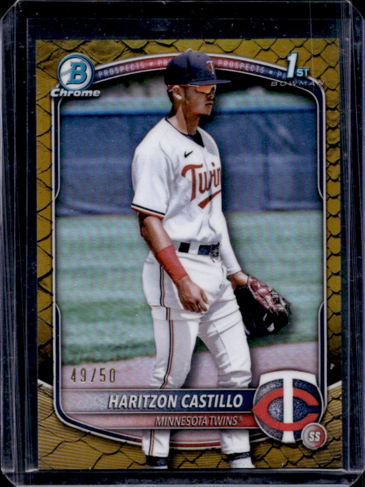 2025 Bowman Chrome Haritzon Castillo Reptilian Gold Refractor 1st Prospect #/50