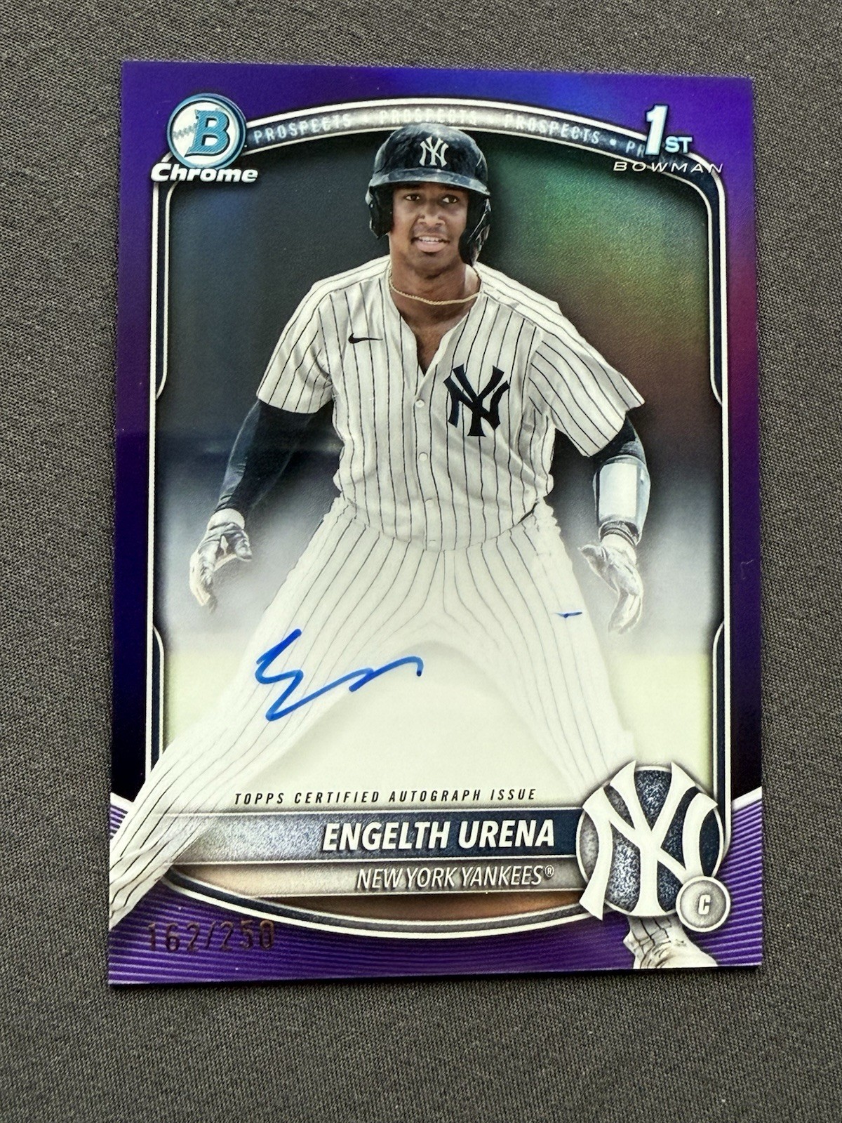 ENGELTH URENA 2025 Bowman 1st Chrome Purple Refractor Auto /250 YANKEES