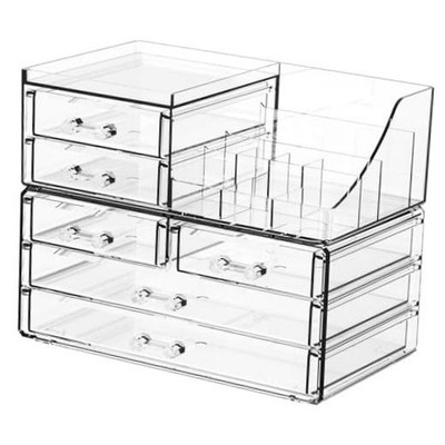  Clear Acrylic Makeup Organizer for Vanity,Bathroom,Dresser,6 Drawer 6 Drawers