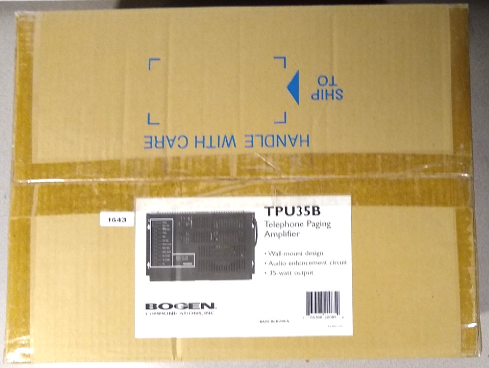 Bogen TPU35B 35W Telephone Paging Amplifier 70V 25V NEW NIB Factory Sealed