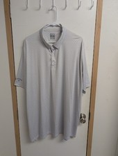Callaway Opti-Dri Golf Polo Shirt Men's XXL Light Grey Blue Chevron Short Sleeve