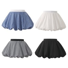 Kids Girls Skater A-Line Bubble Skirt Scalloped Hem Ballet Birthday Party Cute
