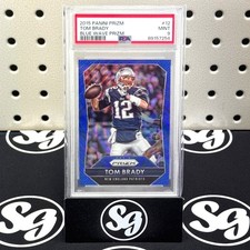 TOM BRADY 2015 Panini Prizm #12 Blue Wave /150 Graded PSA 9 Mint Patriots GOAT