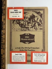 1960s Old Homestead Great Neck New York Restaurant Menu Vintage