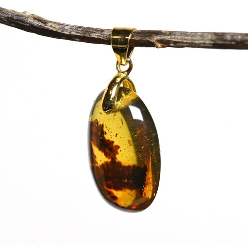 Pendant with Detailed Compound Leaf, Fossil Insect Inclusions in Burmese Amber - 第 2/5 張圖片