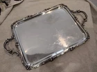 Gorgeous 1900  silver-plated serving tea tray Christofle Chrysanthemum old marly