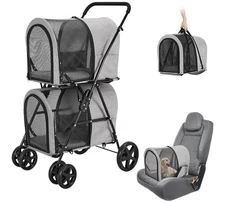 🐾 LPOTIUS Double Pet Stroller