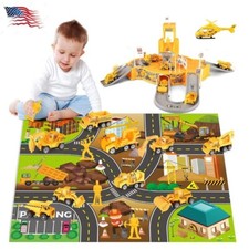 Construction Vehicle Truck Toys Set Mini Engineering Car Play Mat Gift For Kids