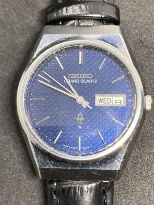 SEIKO GRAND QUARTZ 4843-8050 クォーツ 腕時計 Seiko Grand Quartz 4843-8050 Day-Date Silver Dial Vintage