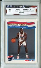 1991 Hoops Team USA #55 Michael Jordan AGC 10 Gem Mint Chicago Bulls