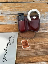 Vintage Don Hume Brown Leather Chain Cuff 400B Magazine Paddle For Steel Single