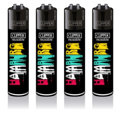 Clipper  Feuerzeuge - Hamburg Skyline - 4er Set - 465