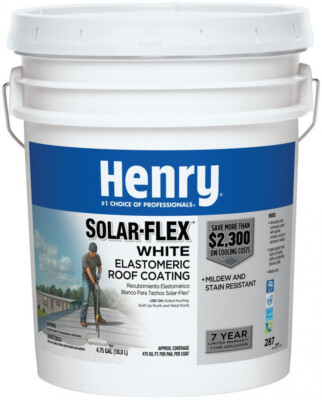 White Flat Roof Coating 4.75 Gal. 287 Solar Flex For RV Motorhome Or Mobile Home