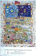 JAMES RIZZI - 1996 Atlanta Olympic Poster  "A Village for the World"  *ORIGINAL*