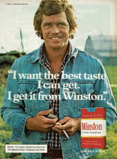 Vintage Print Ad 1979 Winston King Size Filter Cigarettes Man Smiling Jean Coat