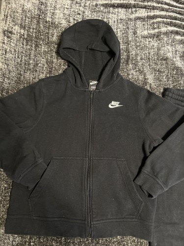 Nike Youth Girls Sportswear Sweat Suit Full Zip Up Black Size M+ - Picture 2 of 10
