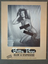 Betty Page stampe fotografiche grezze ed esposte 8 11x14 in bianco e nero nuove sigillate - DM28/29