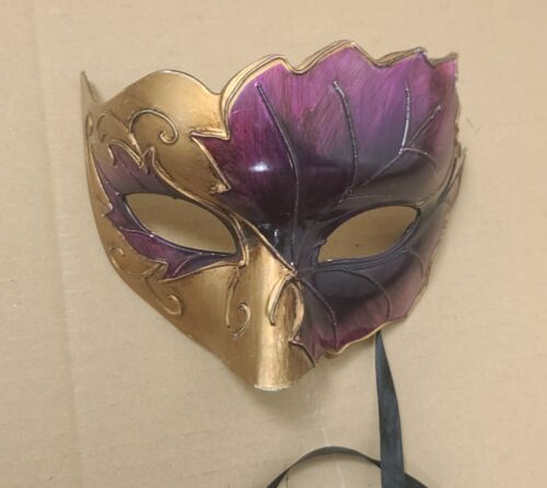 Mardi Gras Masquerade Mask Masquerade Party Venetian Mask Women Purple Gold - Picture 4 of 7