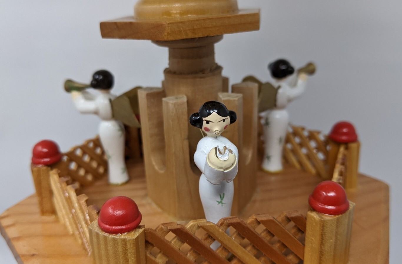 Christmas 3 Tier Wooden Nativity Candle Carousel Pyramid Windmill