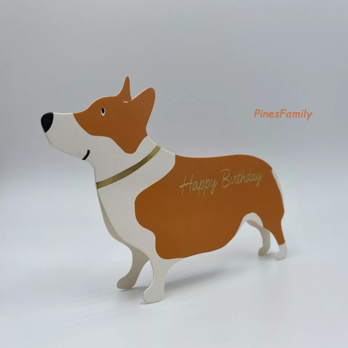 C07 Happy Birthday Stand up Corgi Dog Card Perfect for dog lover Ship from US