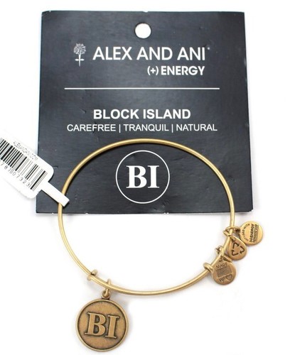 Alex and Ani NEW Block Island Rhode Island Bracelet & Care Card Rafaelian Gold
