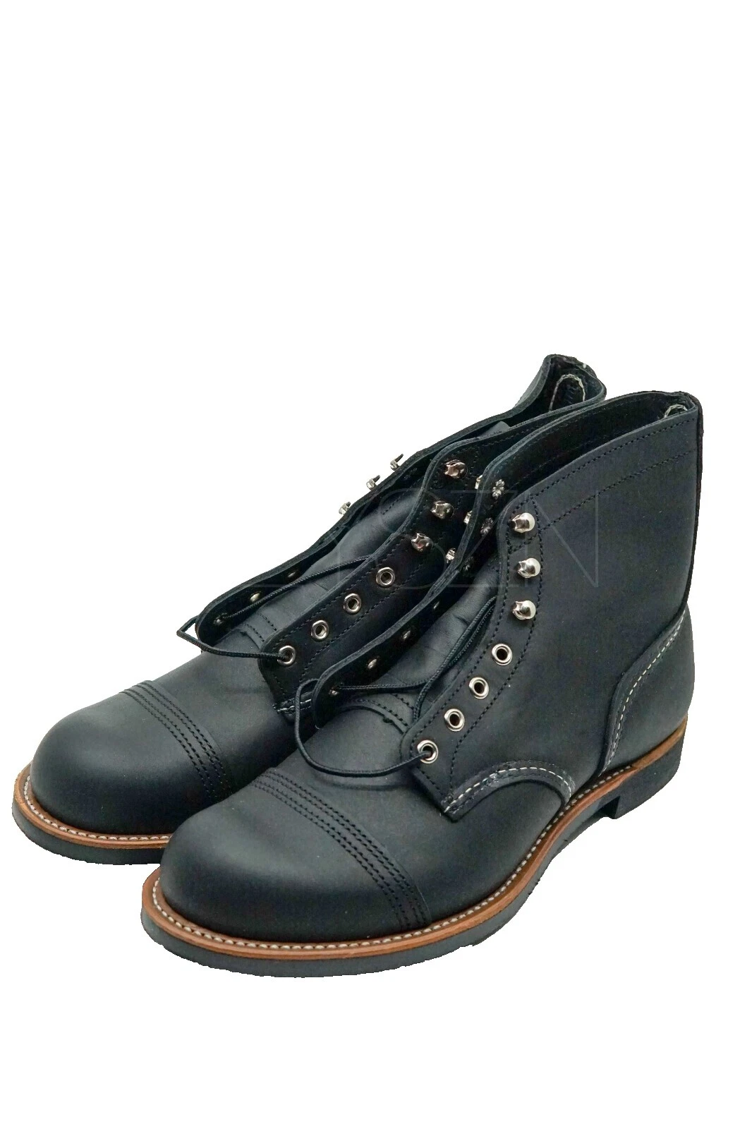 Black Leather Upper Red Wing Shoes Boots for Men