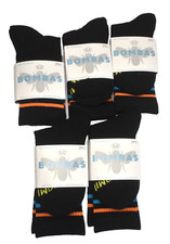 5 Pair Bombas Crew Socks Black Multi Color Honeycomb Arch Cushioned Knit Youth S