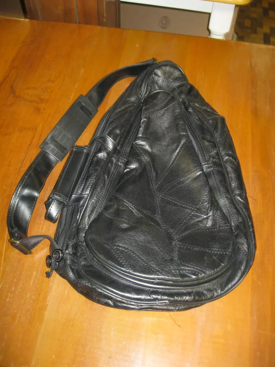 Comfort Carry-All Black Sling Backpack W/ Carry Handle Clean