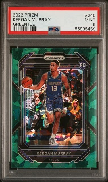 2022 Panini Prizm #245 Keegan Murray Green Ice SP RC PSA 9 MINT Kings Rookie