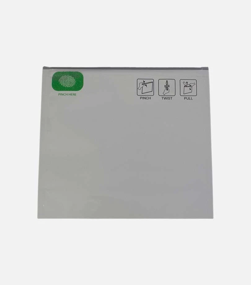 Exit Bags / Pinch Bags (Child resistant, White, Silicone Tab) - Qty: 100